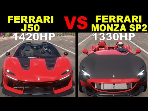MAX TUNED Ferrari J50 VS Ferrari Monza SP2 - Forza Horizon 5 Dragrace Gameplay Comparison