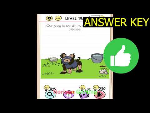 Brain Test Tricky Puzzles LEVEL 198 Our dog is so dirty clean him up please - Gameplay Walkthrough