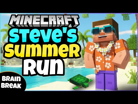 ☀️ Steve's Summer Run 🌊 Minecraft Fitness Run | Brain Break | GoNoodle Inspired