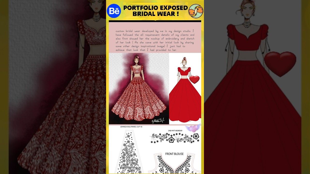 Behance Portfolio Revealed, Bridal design, Complete illustration and artwork, Fashion Designer work
