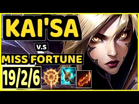 UPSET (KAI'SA) vs MISS FORTUNE - 19/2/6 KDA BOTTOM ADC CHALLENGER GAMEPLAY - EUW