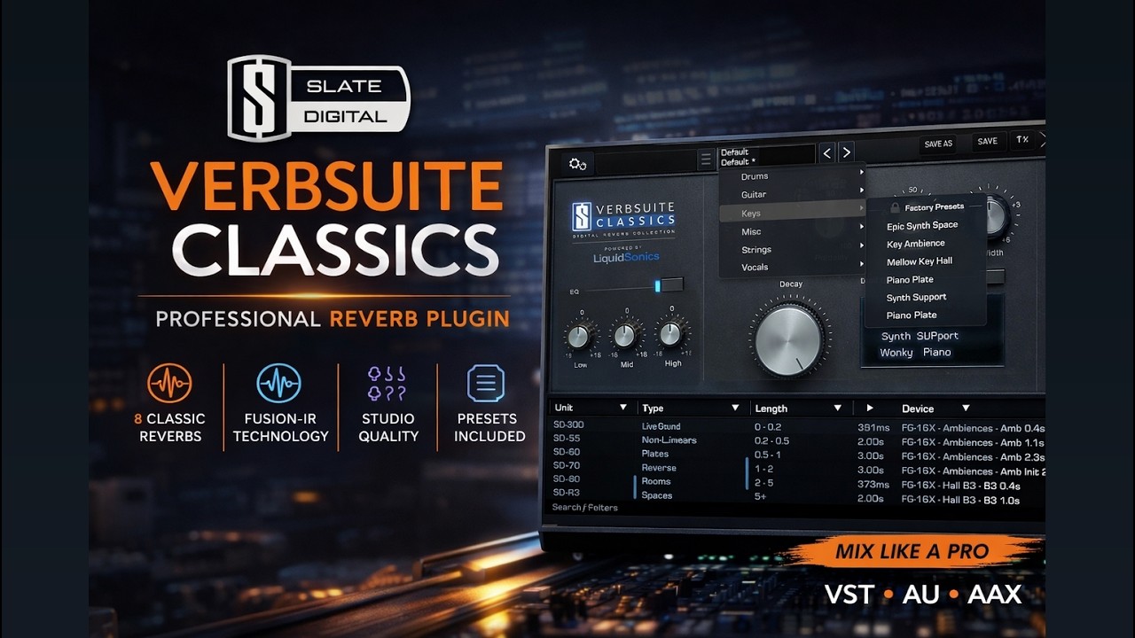 Slate Digital VerbSuite Classics Review: The Ultimate Reverb Plugin for Professional Mixing