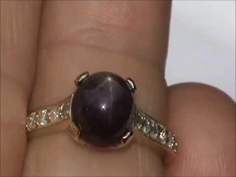 NATURAL 14K STAR RUBY DIAMOND RING