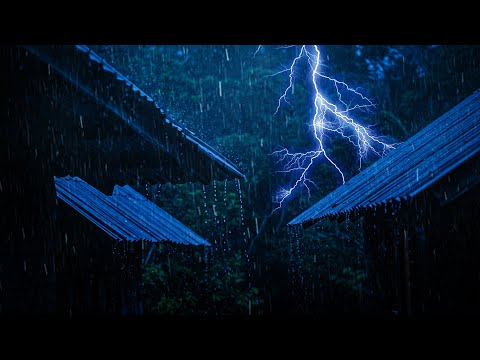 Rain Sounds For Sleeping - 99% Instantly Fall Asleep With Rain And Thunder Sound On Roof At Night
