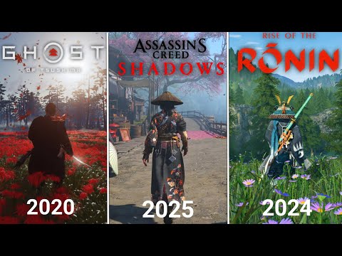 assassin's creed shadows vs Ghost of Tsushima vs Rise of the Ronin - Physics and Details Comparison