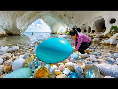 Ich fand nach dem Rückgang der Flut einen riesigen Kristall in der Höhle.