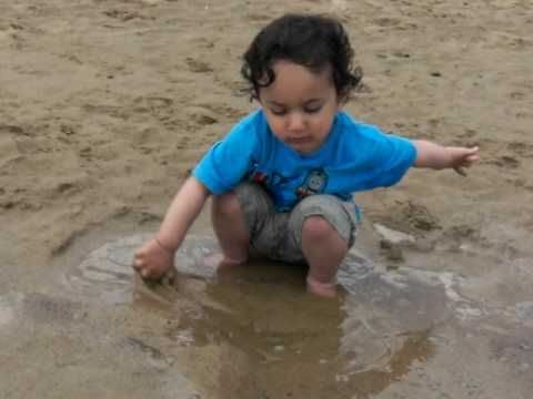 Playing on the beach