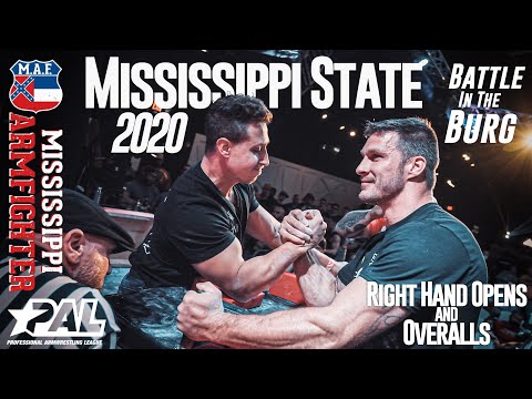 2020 Mississippi State Armwrestling - Right Hand Opens and OVERALLS!!