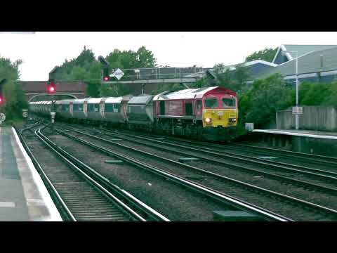 (HD) DB Schenker 59203 passes Paddock Wood working 6O87 - 22/5/14