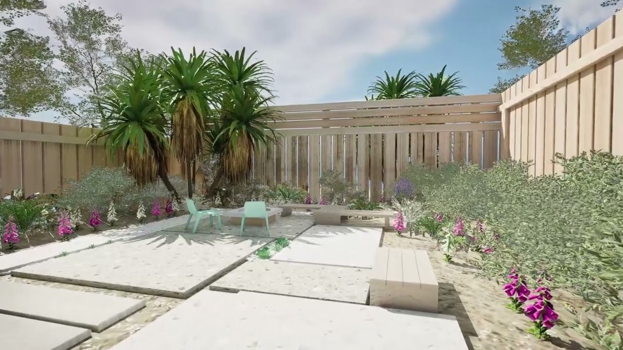 Courtyard patio landscape 3D Model