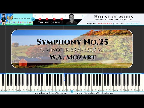 House Of Midis: Symphony No.25, G minor, K183 /1732dB m.1 - W.A. Mozart