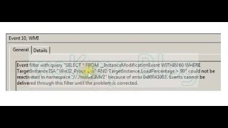 CARA MENGATASI Event ID 10 Error 0x80041003 Win32_Processor AND TargetInstance LoadPercentage 99