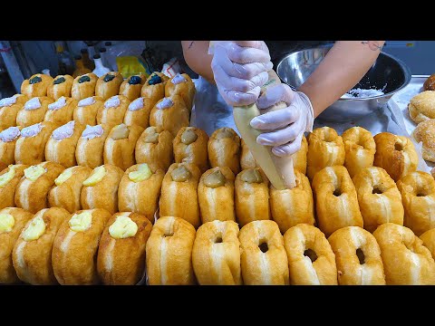 보기만 해도 행복한~ 수제 도넛에 다양한 크림 채우기 / 대구맛집 / Korean street food
