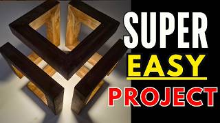 EASY DIY Woodworking (Beginner Modern Wood Project) #Woodworking #InfinityCube #OpticalIllusionLamp
