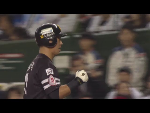 【8回表】ホークス・長谷川勇 代打起用に応える同点タイムリーを放つ!! 2019/10/9 パーソル CS パ final L-H