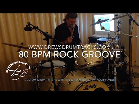 Drums only – 80 BPM half-time Rock/Country Groove 4 mins
