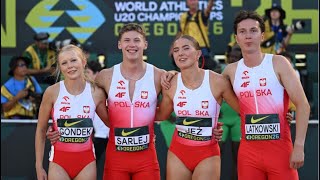 Rekord Polski sztafeta  4 x 100 MIX U20 Eugene Oregon Finał Mistrzostw Świata