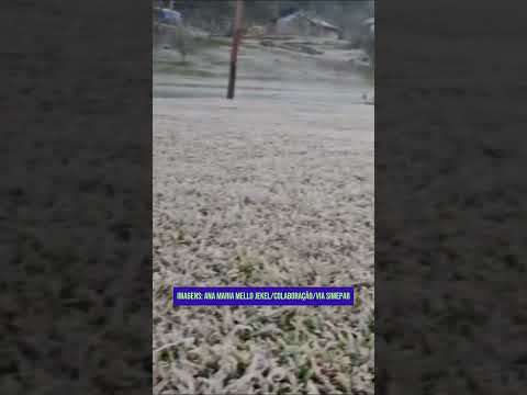 Cidade do Paraná registra temperatura negativa e cenário digno de filme
