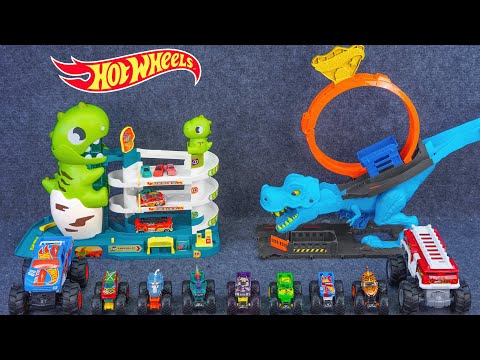 Hot Wheels Collection Unboxing Toy Review ASMR | Hot Wheels City T-Rex Chomp Down Playset