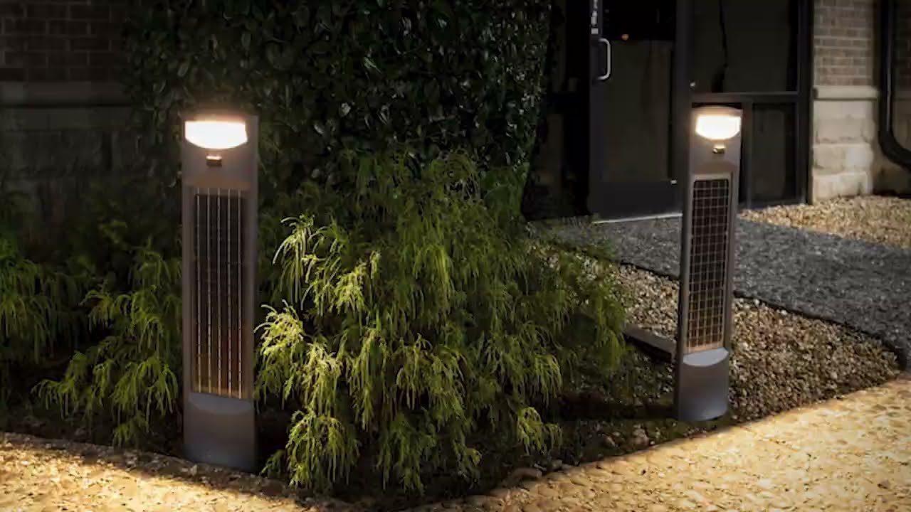 Video 1 Watch A Video About the Pillar Gray Motion Sensor Solar LED Bollard Light