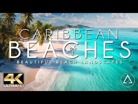 CARIBBEAN BEACHES IN 4K DRONE FOOTAGE (ULTRA HD) - Paradise Beach Landscapes Footage UHD