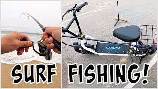 Finding FISH w/ my Caroma Electric Scooter! [SoCal Surf Fishing]