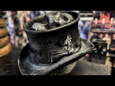 Custom Top Hat with Open Mouth Skull #handmade #hatmaker #bladehats #heavymetal #inspiration