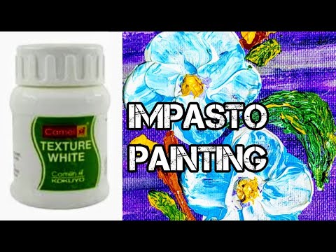 Texture impasto painting technique tutorial palette Knife beginners 3d flowers in acrylics paints