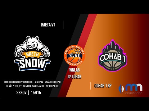 WNLAB 2023  - BAETA SNOW  X  COHAB 1 SP  - BASQUETE FEMININO - DISPUTA DE 3 LUGAR - SERIE OURO