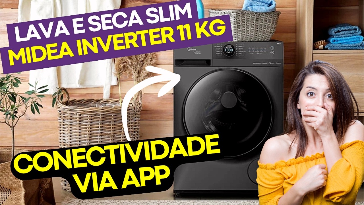 Miniatura da avaliação em vídeo de Lavadora e Secadora Midea MF201D110WB/GK 11 Kg Titânio