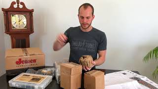 Video thumbnail for Unboxing -- Mojotone 5E3 Tweed Deluxe Style Amplifier Kit by Mojotone