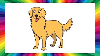 How to Draw a Golden Retriever Dog 🐕 💛🐶 Drawing Tutorial