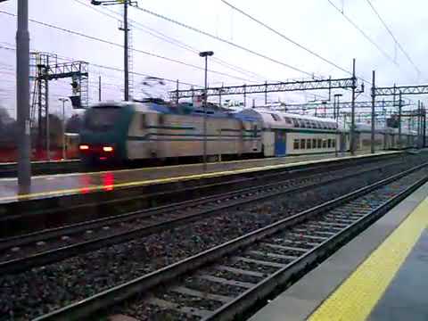 E464 284 Vivalto + 6 2 piani Trenord e XMPR - Monza 17/11/2014