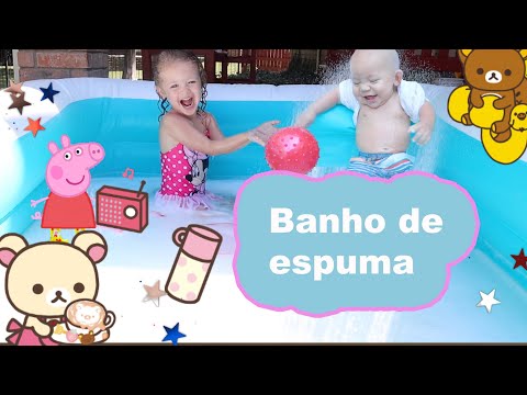 Banho de espuma com a Laura e com o Theo