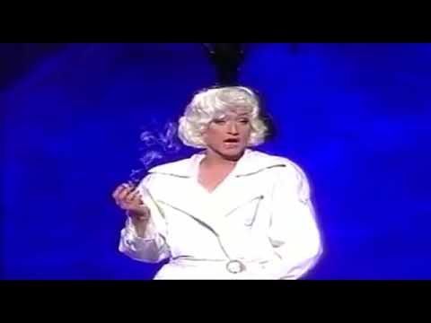 Lily Savage (Paul O’Grady) as Marlene Dietrich singing lamppost attached to my Mac