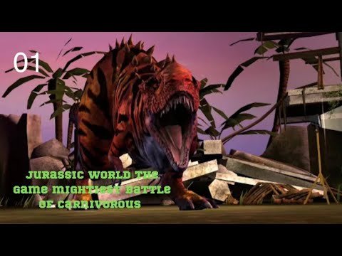 Jurassic world the game Rajasaurus level 40 vs herbivores