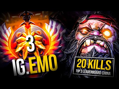Top 3 MMR China - IG.EMO Pudge vs Rank 48 Gyrocopter mid | Insane 20Kills | Pudge Official