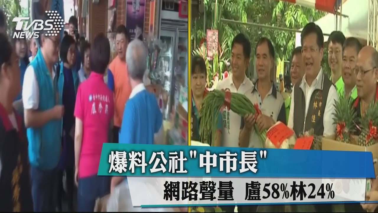 爆料公社「中市長」網路聲量 盧58%林24%