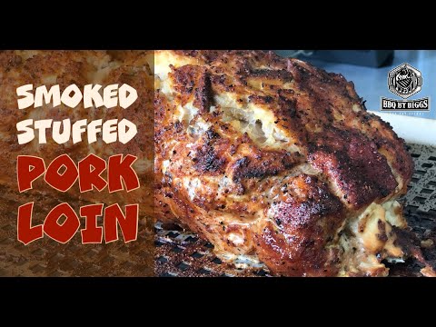 Smoked Stuffed Pork Loin on the Smoker | Parmesan Mushroom Rice