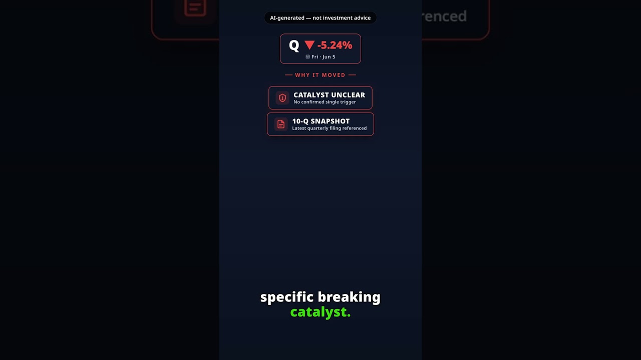 Why Is Qnity Electronics Stock Tumbling Today? Q -5.24% (Jun 5) — Limited Catalyst Confirmed