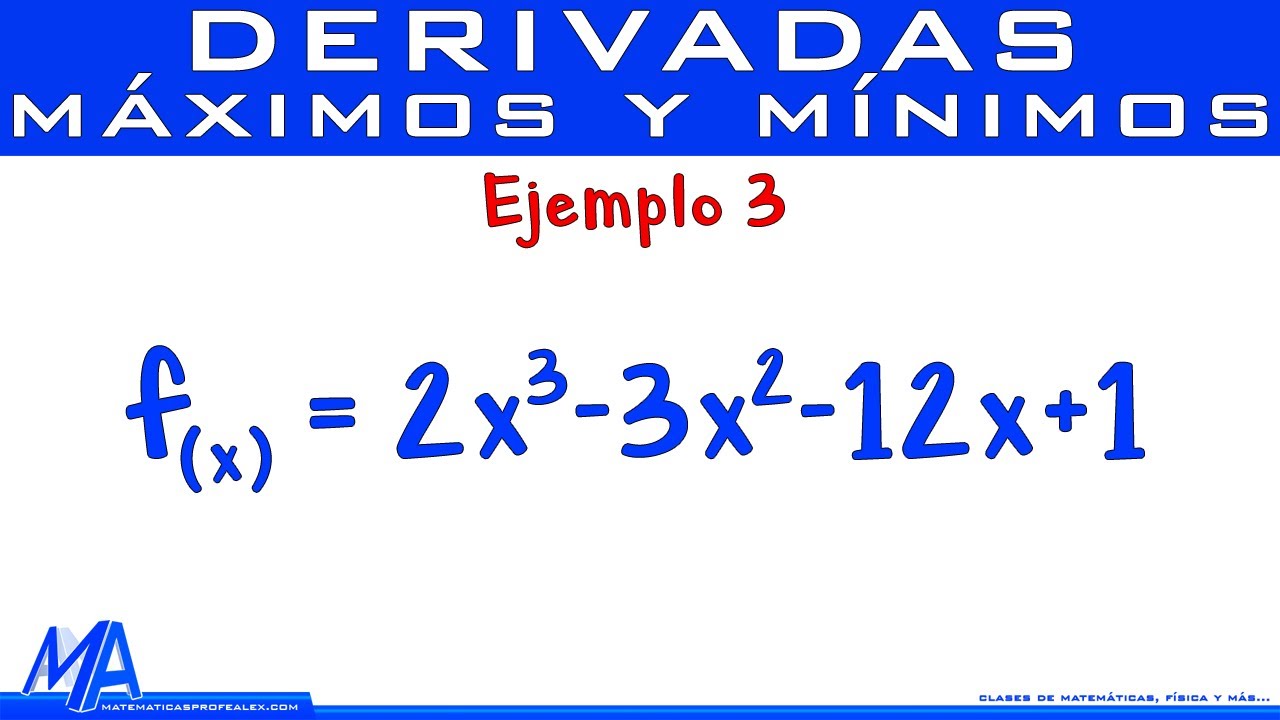 Máximos y mínimos de una función | Ejemplo 3