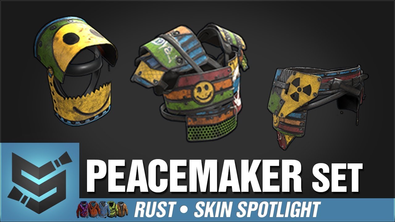 Rust Skin Spotlight • Peacemaker Roadsign Set (Coffeecan Helmet, Roadsign Vest, Roadsign Pants)