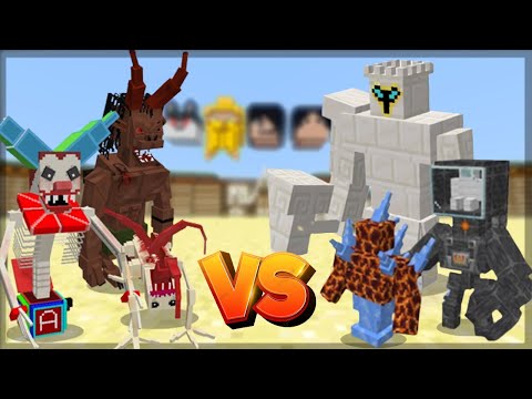 Minecraft: SCARY MOBS AND BOSSES VS VARIOUS BOSSES ADDITION ! - BATALHA DE MOBS | 1.16.5