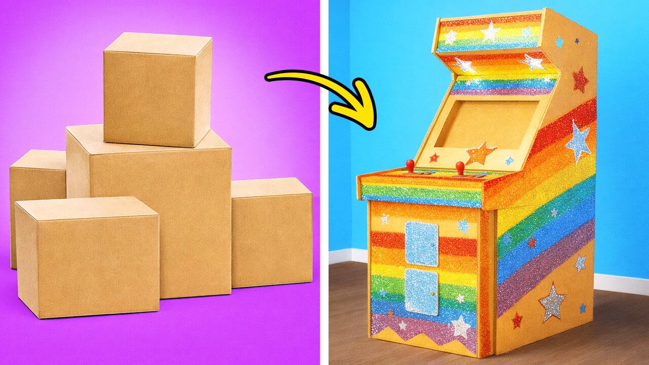 EPIC CARDBOARD CHALLENGE! 📦 Making Crafts from 100% Waste Material
