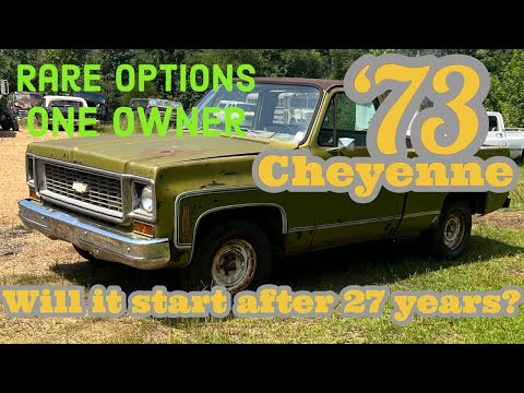 ABANDONED: for 27 years  WILL IT START and run  1973 c10 squarebody chevy