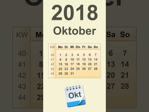 Kalender Oktober 2018