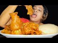 Asmr mukbang cowleg pepper soup and Ogbono with fufu sound eating