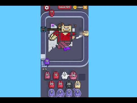 Pixel Flow Level 125 Walkthrough - Hard Difficulty Puzzle Solution