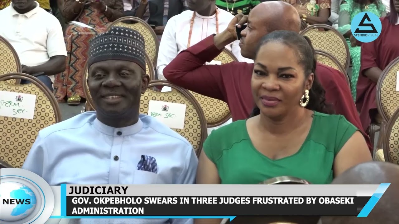 GOV OKPEBHOLO SWEARS IN THREE JUDGES FRUSTRATED BY OBASEKI’S ADMINISTRATION.