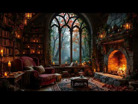 Peaceful Autumn Hearth 🍁🔥 Crackling Fire Ambience for Study & Sleep
